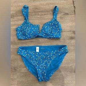 Aerie Turquoise Polka Dot Bikini Swimwear
